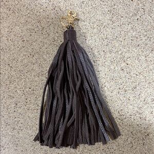 Dark  Brown Tassel Keychain / bag charm